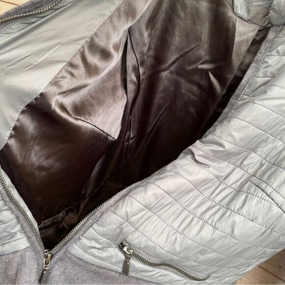 BE BY BLANC NOIR PEPLUM PUFFER IN GRAY - Picture 5 of 7